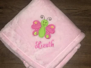 Coperta personalizzata monogramma simpatica farfalla bambina - Foto 1 di 6