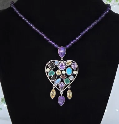 NICKY BUTLER 925 Sterling Silver RAJ COLLECTION LIMITED EDITION Purple Necklace - Image 1 of 4