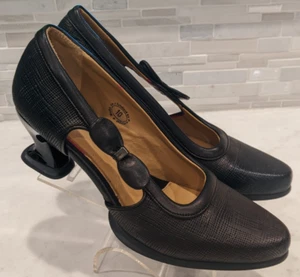 Women's JOHN FLUEVOG Dark Brown/Bronze Open Side Leather Pumps Shoes 10 - Picture 1 of 13