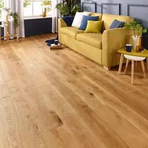 Windsor Engineered Oak Flooring - Natural - Handscraped & Deep Brushed - Sample - Picture 1 of 6
