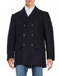 Ralph Lauren Mens Navy Wool Blend Classic Fit Peacoat Coat Size US 42S (L) - Picture 1 of 15