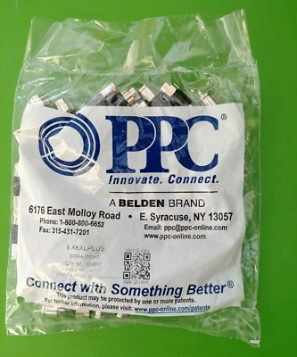 (25 PCS) PPC EX6XLPLUS RG6 Universal Compression Connectors - HALF BAG - Image 1 of 2
