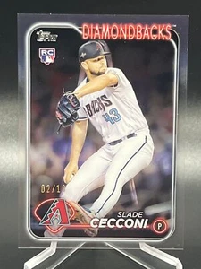 2024 Topps Series 2 SLADE CECCONI CLEAR ACETATE 2/10 DIAMONDBACKS RC #649 - Picture 1 of 2