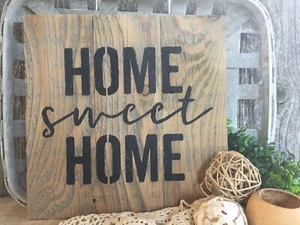 HOME SWEET HOME Sign Farmhouse Beach Cabin Porch Decor Rustic Reclaimed Wood HP - Picture 1 of 7