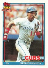 1991 Topps Baseball Shawon Dunston Chicago Cubs #765