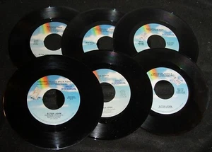 Elton John, lot of six 45 rpm records,Philadelphia Freedom,Saturday Night,Yellow - Picture 1 of 2