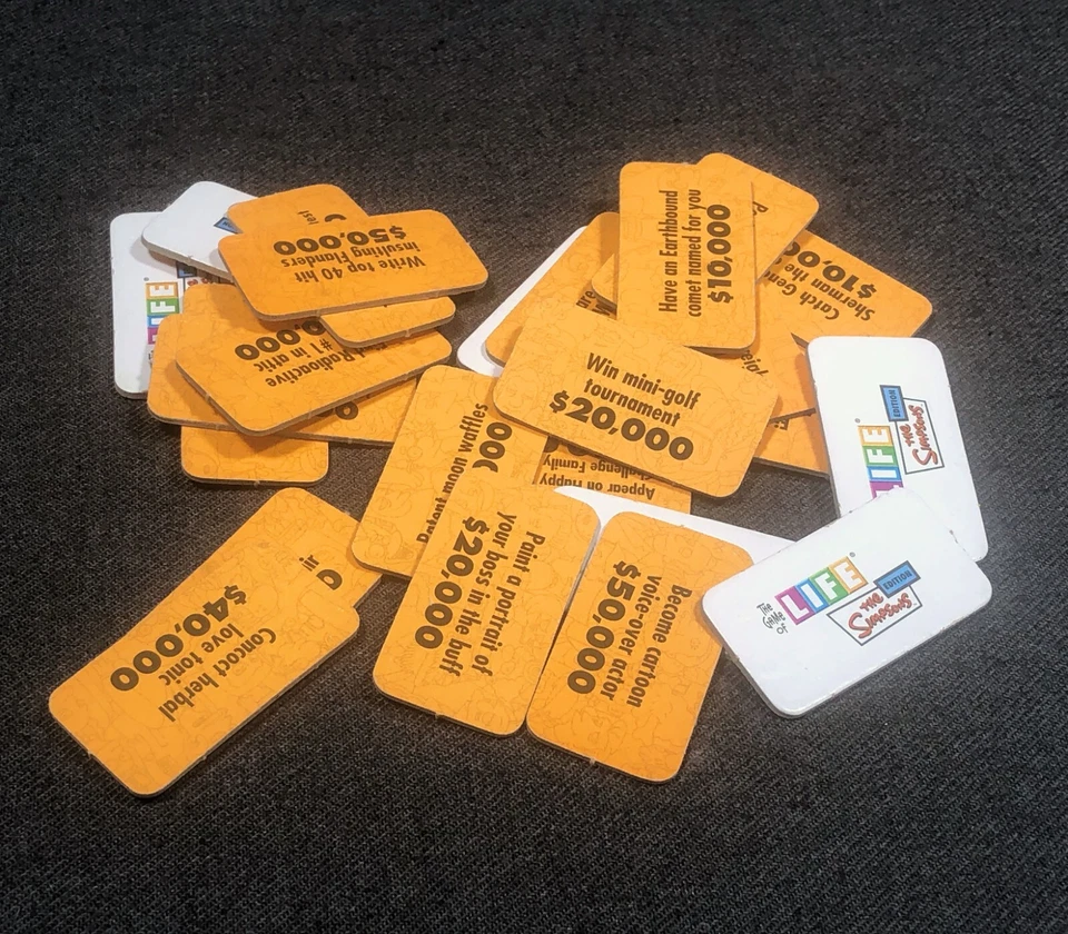 Life Simpsons Edition Original Replacement Game Parts Money Earning Cards - Image 1 of 1
