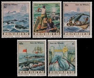 Penrhyn 1983 - Mi-Nr. 310-314 ** - MNH - Ballenas / Ballenas - Imagen 1 de 1