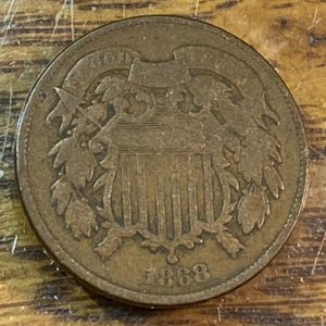 1868 Two Cent Piece Nice Original VG/Fine CHRC - Picture 1 of 2