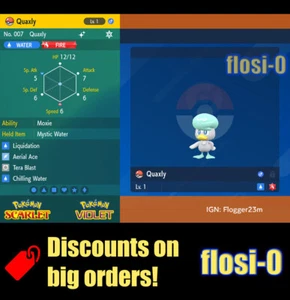 6IV Shiny Quaxly Pokemon Scarlet and Violet - Picture 1 of 1