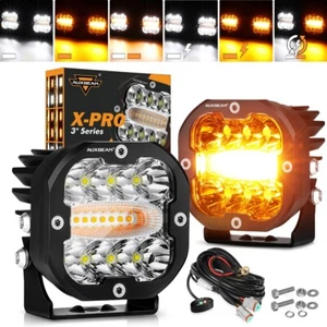 Auxbeam 3inch 96W Amber White LED Light Pods 6 Modes Strobe Flashing Ditch Light - Picture 1 of 12