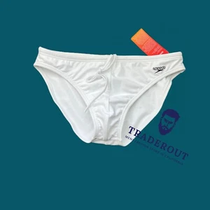 Speedo Men White solar swim brief bikini Swimwear size 30 32 34 36 38 - Picture 1 of 10