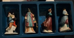 Vintage Set of 4 Porcelain Christmas Tree Hanging Ornaments People KMart - Picture 1 of 5