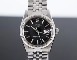 Vintage Rolex Oyster Perpetual 34mm Steel Jubilee Black Dial Watch 15000 - Picture 1 of 10