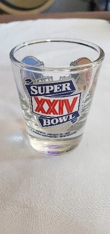 Superbowl XXIV Shotglass - 1990 -  Denver Broncos Vs San Francisco 49ers Cover