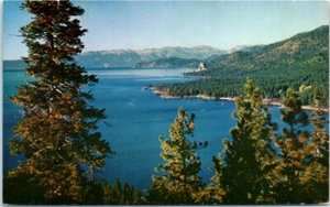 Nevada Postcard Lake Tahoe and Cave Rock East Shores Scenic View NV Side - Picture 1 of 2