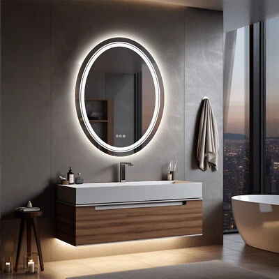 Oval LED Bathroom Mirror Light Anti-Fog Vanity Backlit Waterproof Demister Touch - Image 1 of 4