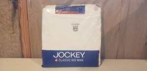Jockey Mens White Cotton T-Shirts Big Man V-Neck 3XL 54-56 2007 NEW 2 Pack NOS - Picture 1 of 4