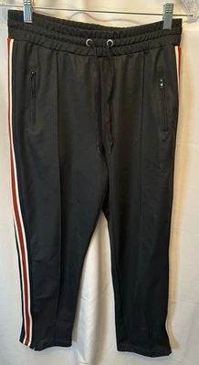 ANINE BING Size Medium Nico Track Pants Black With Red White Stripe $149 MSRP - Image 1 of 4