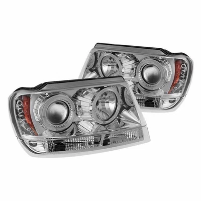 Spyder For Jeep Grand Cherokee 99-04 Projector Headlights Pair LED Halo LED - Image 1 of 4