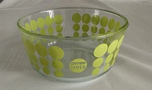 PYREX 100th Anniversary Bowl Green Polka Dot 6” Made In USA - Picture 1 of 3