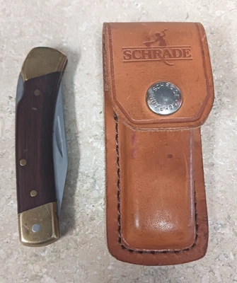 Cuchillo plegable y funda vintage Schrade Uncle Henry LB5 Lockback EE. UU. Foto 1 de 4