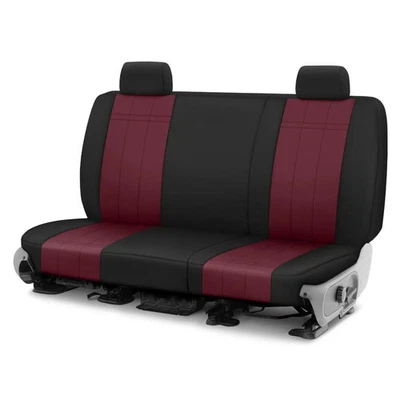 For Nissan Titan XD 17-18 Cordura 2nd Row Burgandy & Black Custom Seat Covers - Изображение 1 из 3