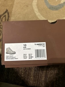 Supreme Field Boot Mid Lace Boot White Zebra Print Size 10 - Picture 1 of 8