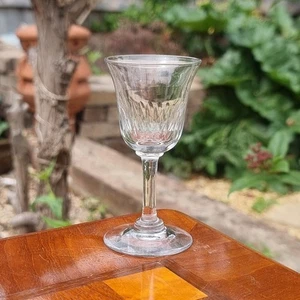 Antique Georgian Faceted Wine Glass – c.1780–1820 Flared Bowl & Tapered Stem - Picture 1 of 12