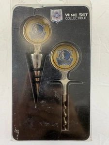 Dallas Mavericks Chrome Platted Cork Puller & Bottle Stopper Wine Set, NWT - Picture 1 of 10