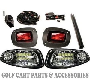 EZGO RXV Golf Cart LED Headlight & Tail light Kit Deluxe Street Package 2008-15 - Picture 1 of 1