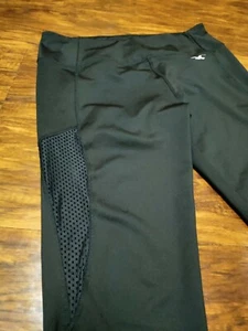 Hollister Women's Large Black Poly Spandex Stretch Capri Leggings Mesh Paneling - Picture 1 of 12