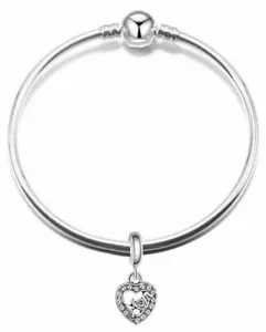 Braccialetto con ciondolo mamma in argento festa della mamma regalo 19 cm - Foto 1 di 1