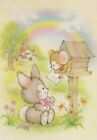 Children Postcard - Cute Bunny Rabbit - Over The Rainbow RR7673