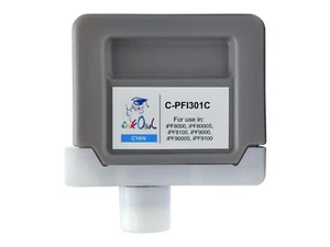 InkOwl 330ml Compatible Cartridge for CANON PFI-301C CYAN iPF8100 iPF9000 - Picture 1 of 1