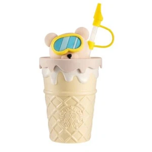 370ml &435ml Starbucks Diving Bear Eistüte Styling süß Keramik Strohhalm Becher - Bild 1 von 13