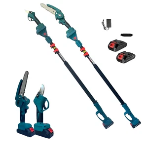 SCHNITTSET MIT TELESKOPSTANGE + SCHERE SCHERE + MINI MOTORSÄGE 6" 2 AKKU - Bild 1 von 5