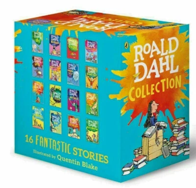 (Box Damaged) ROALD DAHL Collection 16 Books Box Set 16 Fantastic Stories - image 1 of 4