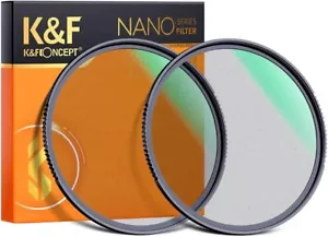 K&F Concept 55mm Black Diffusion 1/4 & 1/8 Lens Filter Kit Mist Cinematic Effect - Picture 1 of 8