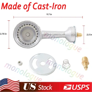 High Pressure Propane Cast-Iron Round Burner Head with Orifice Brass Fitting - Picture 1 of 7