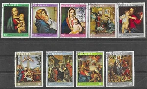 PANAMA 1960s, SELLOS PINTURA TEMATICA RELIGIOSA. ARTE. AÉREO. USADOS - Imagen 1 de 1