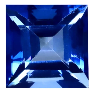 4.76 ct Valuable Princess Shape (9 x 9 mm) Blue English Blue Topaz Genuine Stone - Picture 1 of 1