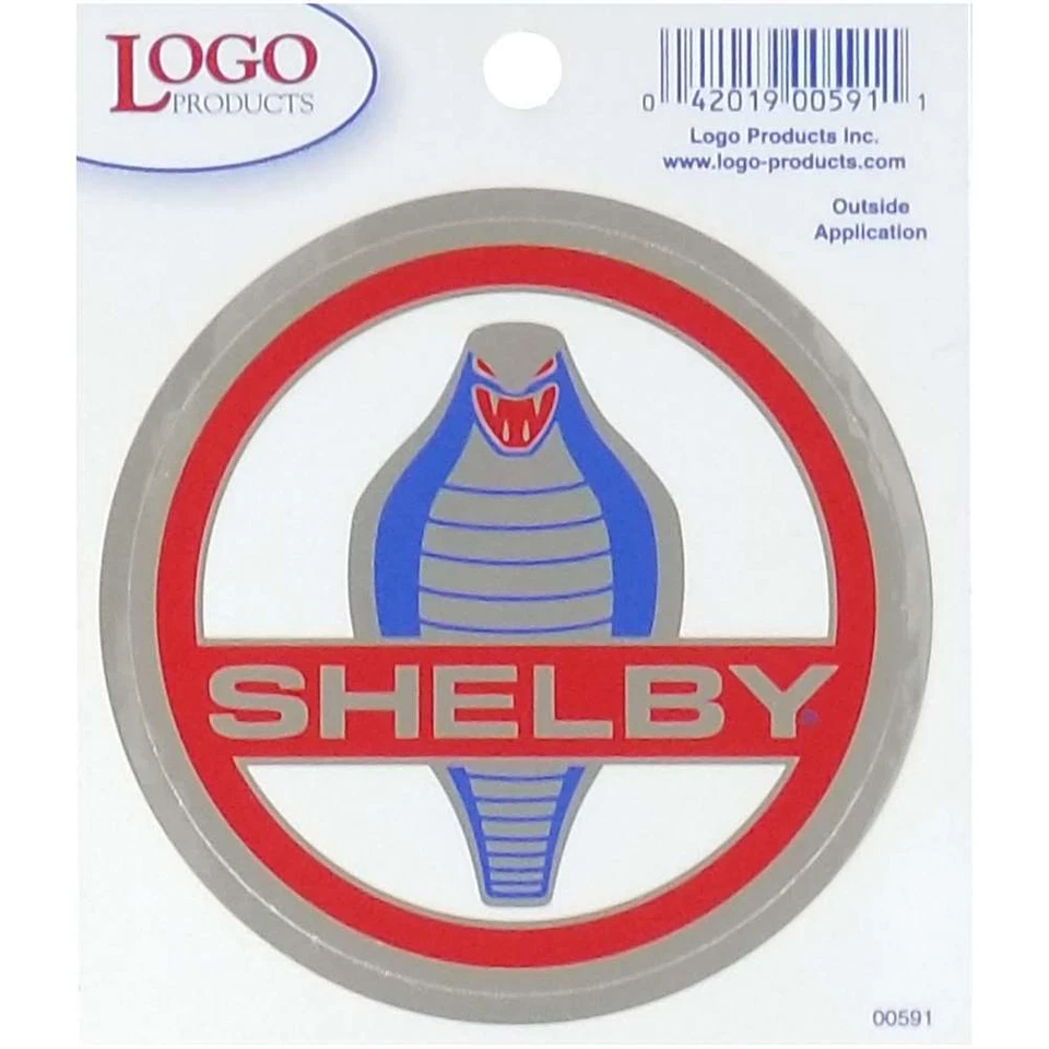 Carroll Shelby Cobra Round Metallic Sticker - Small Foto 1 de 1