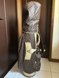 Louis Vuitton Monogram Golf Club Bag Caddy bag Canvas Leather Vintage LV Good - Picture 1 of 13