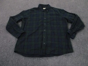 LL Bean Shirt Adult XL Blackwatch Tartan Plaid Slim Flannel Outdoors Casual Mens - Picture 1 of 8