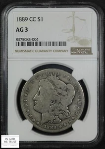 1889 CC Carson City Morgan Silver Dollar $1 NGC AG 03 - Picture 1 of 5