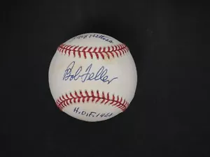 BOB FELLER SIGNED OFFICIAL AMERICAN LEAGUE BASEBALL WITH 4 INSCRIPTIONS JSA COA - Picture 1 of 6