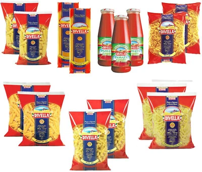 DIVELLA BOX FAMIGLIA KIT 12 CONFEZIONI DI PASTA DA 500gr + 3 PASSATA DI POMODORO