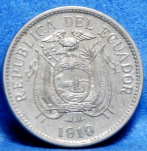 Ecuador, 1919 5 Centavos, KM63, 3 Berrirs, Extremely Fine, 5-22* Reduced - Picture 1 of 3