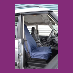 Cubierta universal de asiento individual azul oscuro azul marino impermeable para furgoneta delantera de automóvil hecha en el Reino Unido - Imagen 1 de 3